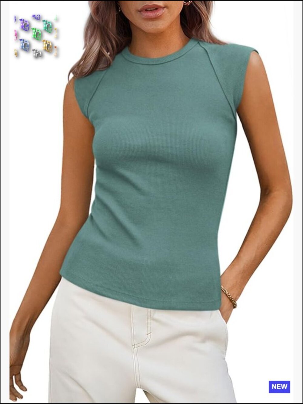 Ribbed Tank Top Cap Sleeve Slim Fit Knit Basic Tee Trendy Summer Tops